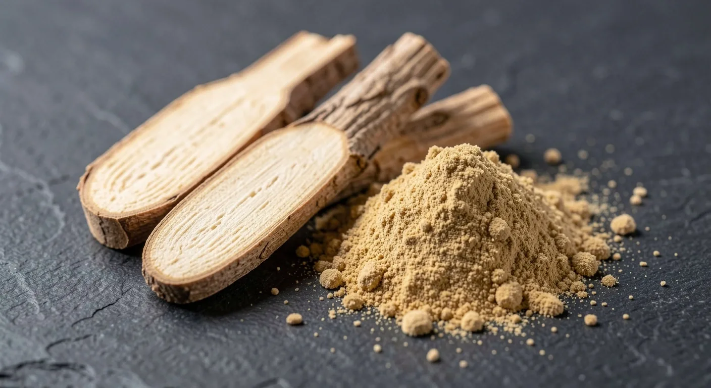 Macro view of natural supplement ingredients on a clean surface