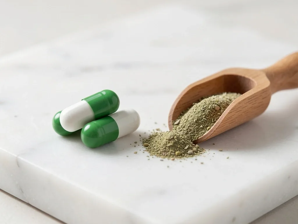 Macro view of supplement capsules