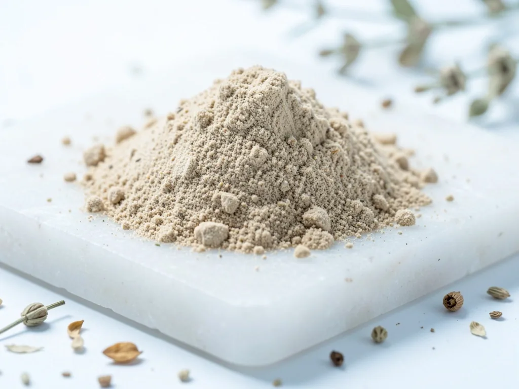 Milled botanical powder on stone