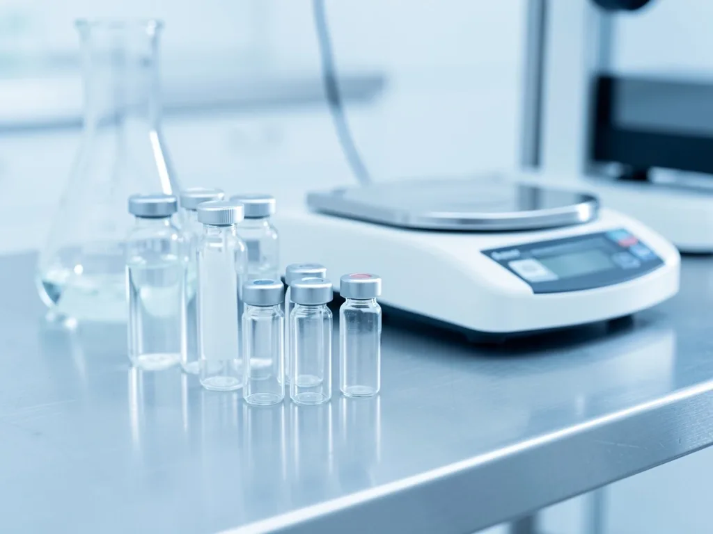 Laboratory testing equipment on a clean surface