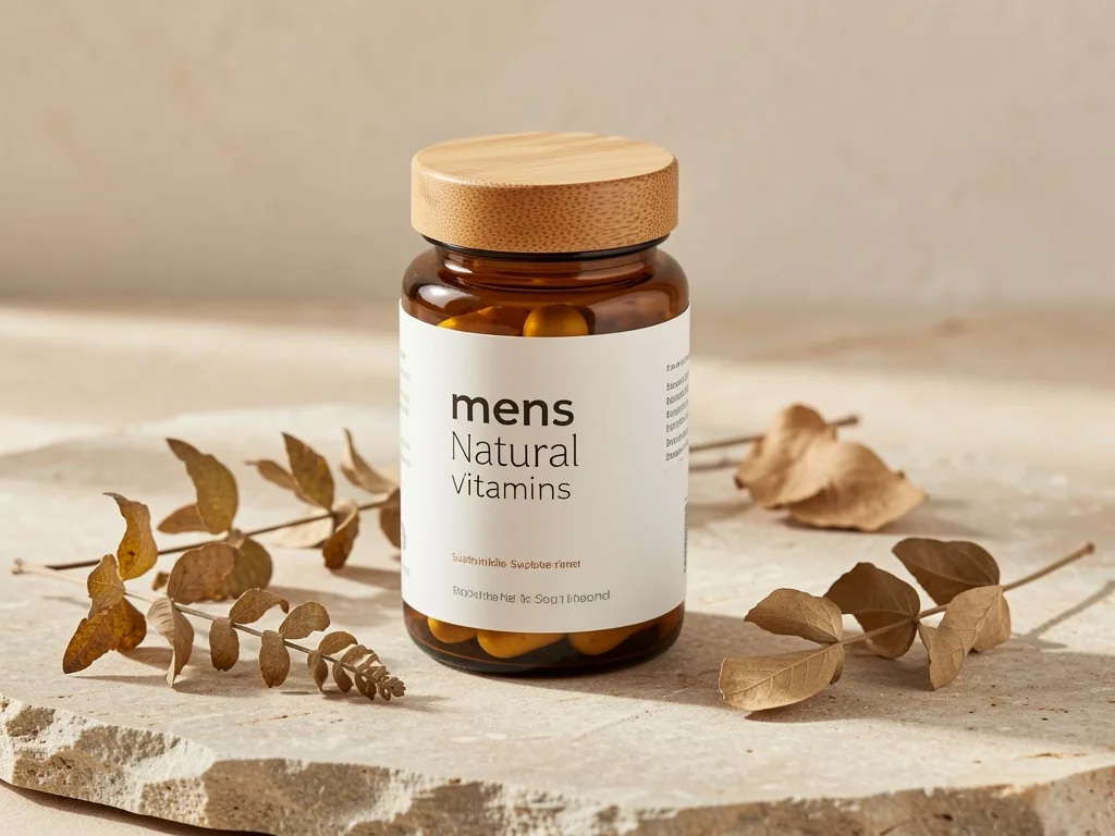 Sustainable supplement packaging with botanical elements